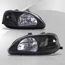 Load image into Gallery viewer, Honda Civic 1999-2000 Factory Style Headlights Black Housing Clear Len Clear Reflector