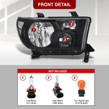 Load image into Gallery viewer, Toyota Tundra 2007-2013 / Sequoia 2008-2017 Factory Style Headlights Black Housing Clear Len Clear Reflector