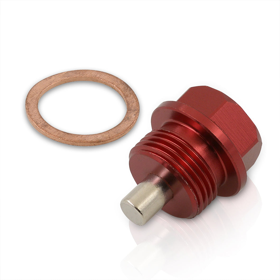 Oil Pan Magnetic Bolt with Gasket M20 x 1.5 Red for Subaru