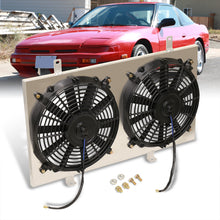Load image into Gallery viewer, Nissan 240SX S13 KA24DE CA18DET RB20DET 1989-1994 M/T Aluminum Radiator Dual Fan Shroud

