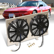 Load image into Gallery viewer, Nissan 240SX S13 KA24DE CA18DET RB20DET 1989-1994 M/T Aluminum Radiator Dual Fan Shroud