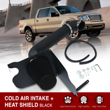 Load image into Gallery viewer, Ford F150 2004-2008 / Lincoln Mark LT 2006-2008 5.4L V8 Cold Air Intake Black + Heat Shield