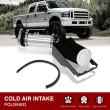 Load image into Gallery viewer, Ford F250 F350 F450 F550 Super Duty 1999-2003 / Excursuion 1999-2003 7.3L V8 Cold Air Intake Polished + Heat Shield
