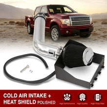 Load image into Gallery viewer, Ford F150 2009-2014 / Expedition 2007-2014 / Lincoln Navigator 2007-2014 5.4L V8 Cold Air Intake Polished + Heat Shield