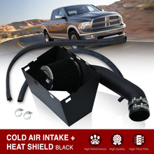 Load image into Gallery viewer, Dodge Ram 1500 2500 2009-2018 / Ram 3500 2013-2018 / RAM 1500 Classic 2019 5.7L V8 Cold Air Intake Black + Heat Shield