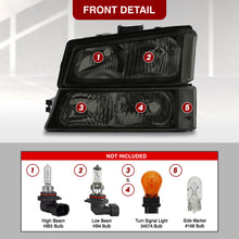 Load image into Gallery viewer, Chevrolet Silverado 2003-2006 Factory Style Headlights + Bumpers Chrome Housing Smoke Len Clear Reflector