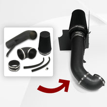 Load image into Gallery viewer, Chevrolet Silverado 1999-2006 / Avalanche 2002-2006 / Suburban 1500 2500 2000-2006 / Tahoe 2000-2006 / Cadillac Escalade 2002-2006 / GMC Sierra 1999-2006 / Yukon 2000-2006 / Yukon XL 2000-2006 4.8L 5.3L 6.0L V8 Cold Air Intake Black + Heat Shield