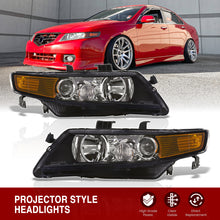 Load image into Gallery viewer, Acura TSX 2004-2008 Factory Style Headlights Black Housing Clear Len Amber Reflector