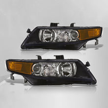 Load image into Gallery viewer, Acura TSX 2004-2008 Factory Style Headlights Black Housing Clear Len Amber Reflector