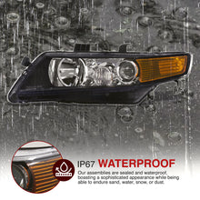 Load image into Gallery viewer, Acura TSX 2004-2008 Factory Style Headlights Black Housing Clear Len Amber Reflector