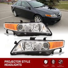 Load image into Gallery viewer, Acura TSX 2004-2008 Factory Style Headlights Chrome Housing Clear Len Amber Reflector
