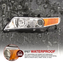 Load image into Gallery viewer, Acura TSX 2004-2008 Factory Style Headlights Chrome Housing Clear Len Amber Reflector