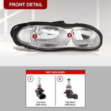 Load image into Gallery viewer, Chevrolet Camaro 1998-2002 Factory Style Headlights Chrome Housing Clear Len Chrome Reflector