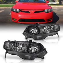 Load image into Gallery viewer, Honda Civic Coupe 2006-2011 Factory Style Headlights Black Housing Clear Len Clear Reflector