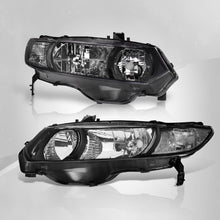 Load image into Gallery viewer, Honda Civic Coupe 2006-2011 Factory Style Headlights Black Housing Clear Len Clear Reflector