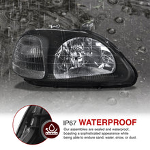Load image into Gallery viewer, Honda Civic 1996-1998 Factory Style Headlights Black Housing Clear Len Clear Reflector