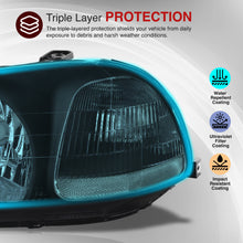 Load image into Gallery viewer, Honda Civic 1996-1998 Factory Style Headlights Black Housing Clear Len Clear Reflector