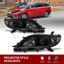 Load image into Gallery viewer, Toyota Sienna 2011-2020 Factory Style Headlights Black Housing Clear Len Clear Reflector