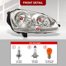 Load image into Gallery viewer, Volkswagen Golf 2006-2008 / Rabbit 2006-2008 / Jetta 2006-2010 Factory Style Headlights Chrome Housing Clear Len Clear Reflector (Halogen Models Only)