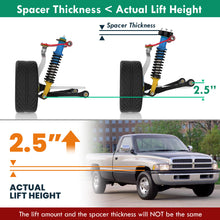 Load image into Gallery viewer, Dodge Ram 1500 4WD 1994-2001 / Ram 1500 4WD Mega Cab 2006-2010 / Ram 2500 3500 4WD 1994-2013 4WD 2.5" Front Leveling Lift Kit Black