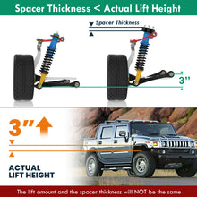 Load image into Gallery viewer, Hummer H2 2003-2010 3" Front 3" Rear Leveling Lift Kit Black (Excluding Air Ride Suspensions)