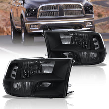 Load image into Gallery viewer, Dodge Ram 1500 2009-2018 / Ram 2500 3500 2010-2018 / Ram 4500 5500 2011-2018 / Ram 1500 Classic 2019-2023 Factory Style Quad Headlights Black Housing Clear Len Clear Reflector (Halogen Models Only)