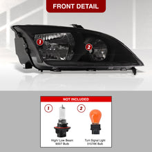 Load image into Gallery viewer, Ford Focus 2005-2007 Factory Style Headlights Black Housing Clear Len Clear Reflector