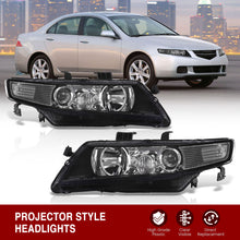 Load image into Gallery viewer, Acura TSX 2004-2008 Factory Style Headlights Black Housing Clear Len Clear Reflector