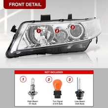Load image into Gallery viewer, Acura TSX 2004-2008 Factory Style Headlights Chrome Housing Clear Len Clear Reflector