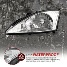 Load image into Gallery viewer, Ford Focus 2000-2004 Factory Style Headlights Chrome Housing Clear Len Clear Reflector