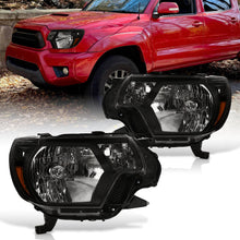 Load image into Gallery viewer, Toyota Tacoma 2012-2015 Factory Style Headlights Black Housing Clear Len Amber Reflector