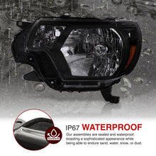 Load image into Gallery viewer, Toyota Tacoma 2012-2015 Factory Style Headlights Black Housing Clear Len Amber Reflector