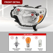 Load image into Gallery viewer, Toyota Tacoma 2012-2015 Factory Style Headlights Chrome Housing Clear Len Amber Reflector