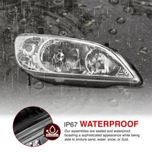 Load image into Gallery viewer, Honda Civic 2004-2005 Factory Style Headlights Chrome Housing Clear Len Clear Reflector