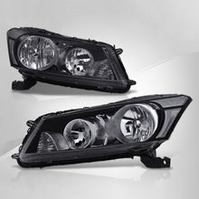 Load image into Gallery viewer, Honda Accord Sedan 2008-2012 Factory Style Headlights Black Housing Clear Len Clear Reflector