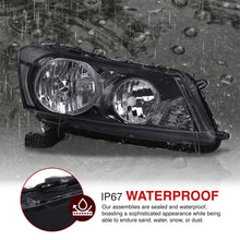 Load image into Gallery viewer, Honda Accord Sedan 2008-2012 Factory Style Headlights Black Housing Clear Len Clear Reflector