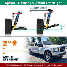 Load image into Gallery viewer, Ford F250 F350 Super Duty 2WD 1999-2020 / Ford Excursion 2WD 2000-2005 2" Front Leveling Kit Black with Stud Extender