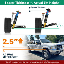 Load image into Gallery viewer, Ford F250 F350 Super Duty 2WD 1999-2020 / Ford Excursion 2WD 2000-2005 2.5" Front Leveling Kit Black with Stud Extender