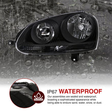 Load image into Gallery viewer, Volkswagen Golf 2006-2008 / Rabbit 2006-2008 / Jetta 2006-2010 Factory Style Headlights Black Housing Clear Len Clear Reflector (Halogen Models Only)