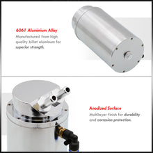 Load image into Gallery viewer, Universal 350ML Cylinder Oil Catch Can Tank Reservoir Kit 7.3"x4.2"x4.2" Chrome