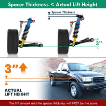 Load image into Gallery viewer, Toyota Tacoma 1995-2004 (6 Lug) / 4Runner 1995-2002 (6 Lug) 3" Front Leveling Lift Kit Black