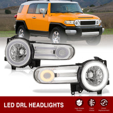 Load image into Gallery viewer, Toyota FJ Cruiser 2007-2014 LED DRL Bar Projector Headlights Chrome Housing Clear Len Clear Reflector