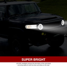 Load image into Gallery viewer, Toyota FJ Cruiser 2007-2014 LED DRL Bar Projector Headlights Chrome Housing Clear Len Clear Reflector