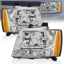 Load image into Gallery viewer, Chevrolet Suburban 2007-2014 / Tahoe 2007-2014 / Avalanche 2007-2013 Factory Style Headlights Chrome Housing Clear Len Amber Reflector