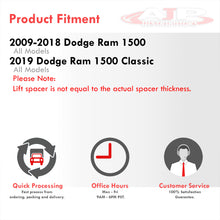 Load image into Gallery viewer, Dodge Ram 1500 2009-2021 4WD 3" Front 2" Rear Leveling Lift Kit Black