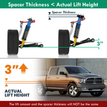 Load image into Gallery viewer, Dodge Ram 1500 2009-2021 4WD 3" Front 2" Rear Leveling Lift Kit Black