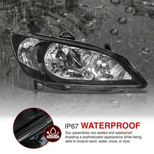 Load image into Gallery viewer, Honda Civic 2004-2005 Factory Style Headlights Black Housing Clear Len Clear Reflector