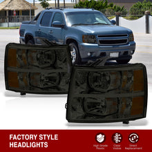 Load image into Gallery viewer, Chevrolet Silverado 2007-2013 Factory Style Headlights Chrome Housing Smoke Len Amber Reflector