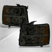 Load image into Gallery viewer, Chevrolet Silverado 2007-2013 Factory Style Headlights Chrome Housing Smoke Len Amber Reflector