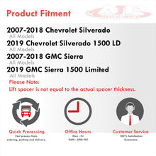 Load image into Gallery viewer, Chevrolet Silverado 1500 2007-2023 / Avalanche 2007-2013 / Suburban 1500 2007-2021 / Tahoe 2007-2021 / GMC Sierra 1500 2007-2023 / Yukon 2007-2021 3" Front Leveling Lift Kit Black